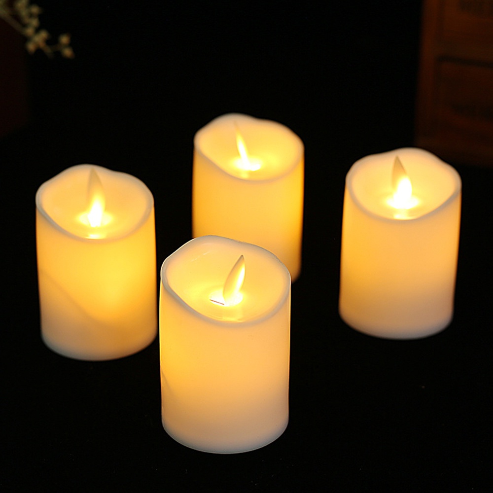1pc Lilin LED Warna Ivory Hangat Untuk Dekorasi Natal / Ulang Tahun / Pernikahan