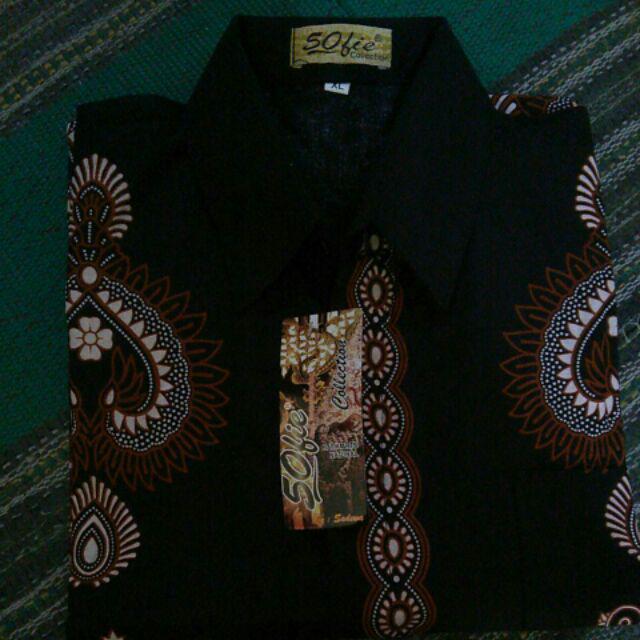 Terlaris / Kemeja Batik Pria Modern Wayang Susun. Batik Jokowi Lengan Pendek