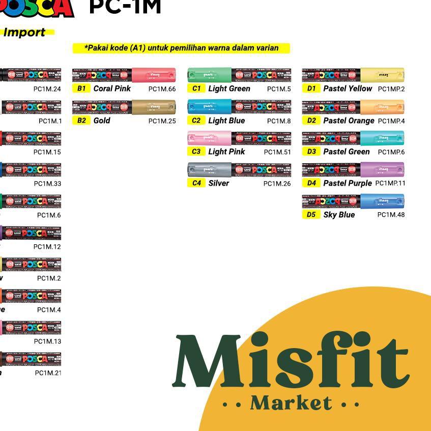 

(TERBARU) UNI POSCA PC-1M Paint Marker Pen (Extra Fine Point) PC1M
