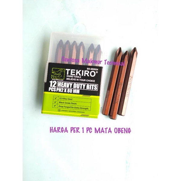 TEKIRO PH2 x 80 MM Mata Obeng Ketok Gedor PH 2 Plus Minus + / -