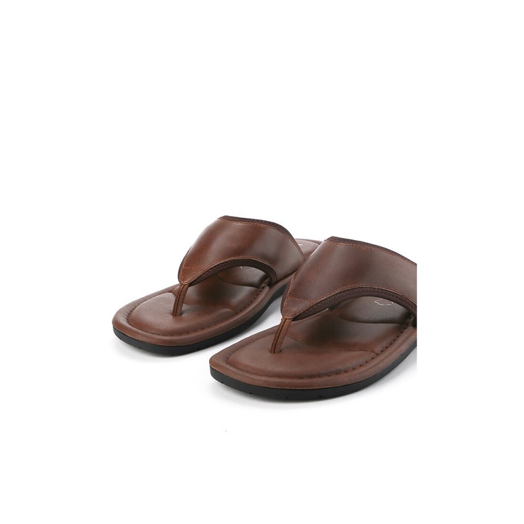 SANDAL JEPIT KULIT PLAYBOY PRIA ORIGINAL CASUAL BRANDED COKLAT PL08