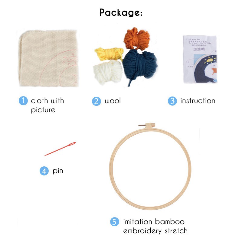 DIY Set Sulam Karakter Punch Needle Kit Seri B