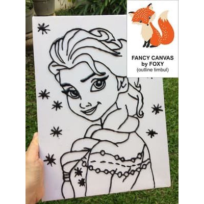 

BARU KANVAS LUKIS ANAK OUTLINE TIMBUL GAMBAR - ELSA FROZEN PERALATAN MELUKIS ANAK