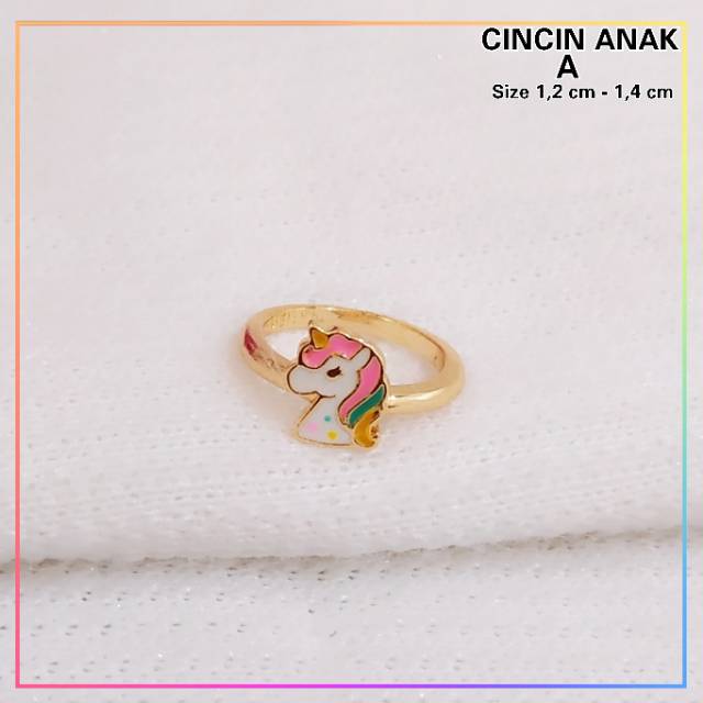 Cincin xuping cincin anak unicorn/little pony lapis emas gold F130