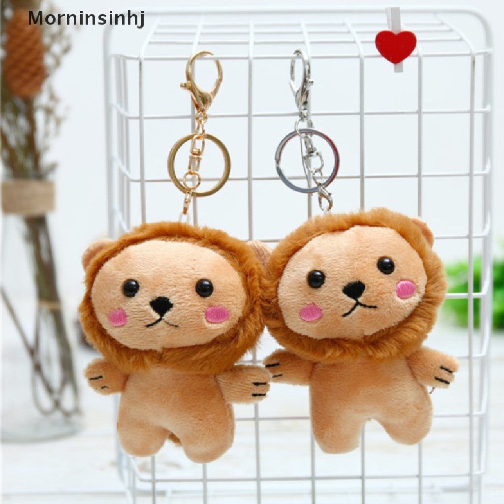 Mornin 1PC Lovely Lion Plush Keychain Mainan Animal Stuffed Boneka Binatang Lembut Mewah Lion id