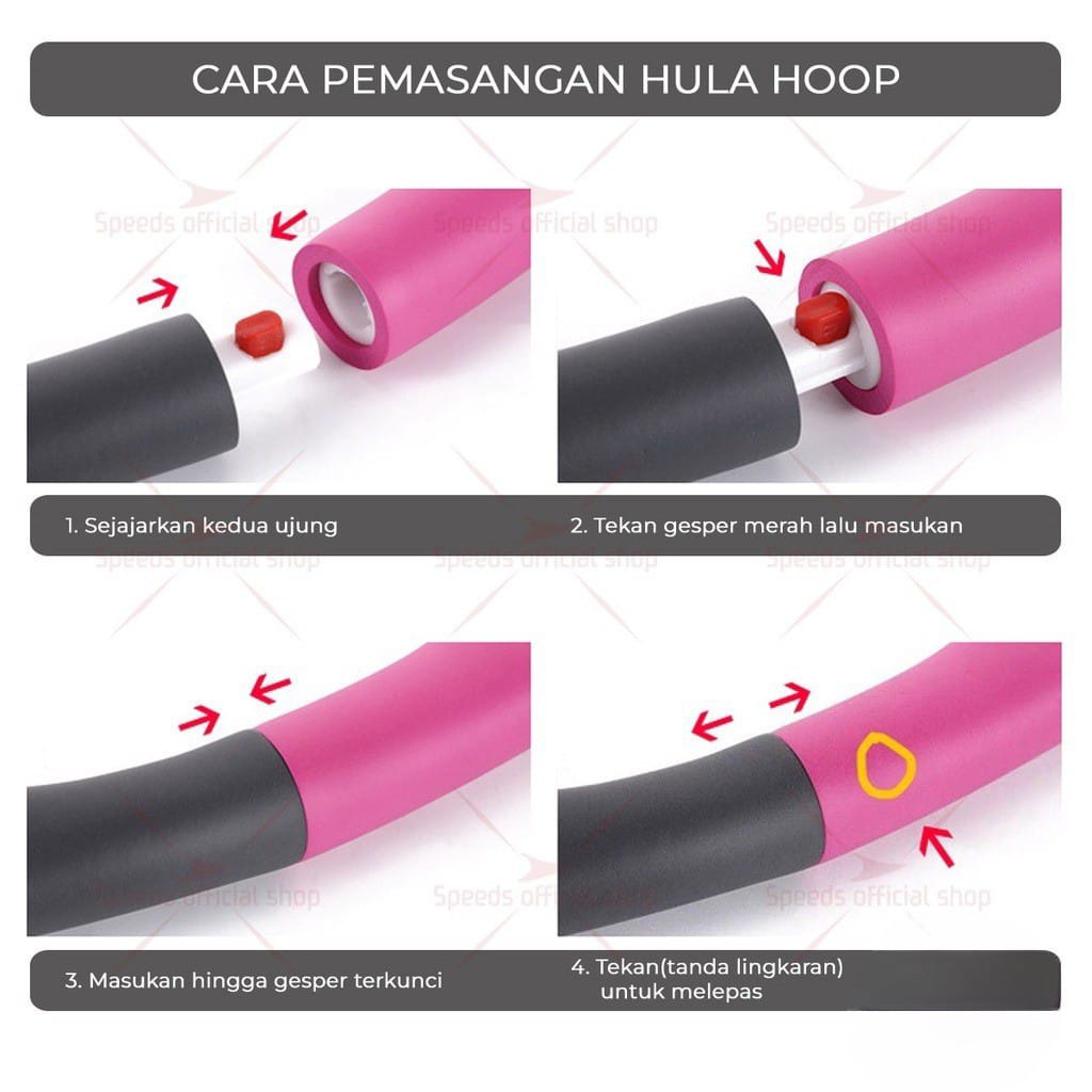 Hula Hoop Foam Bongkar Pasang Hulla Hoop Anak Dewasa Alat Olahraga Senam Hula Hoop HLQ-1 Free Skipping GOSHOP88