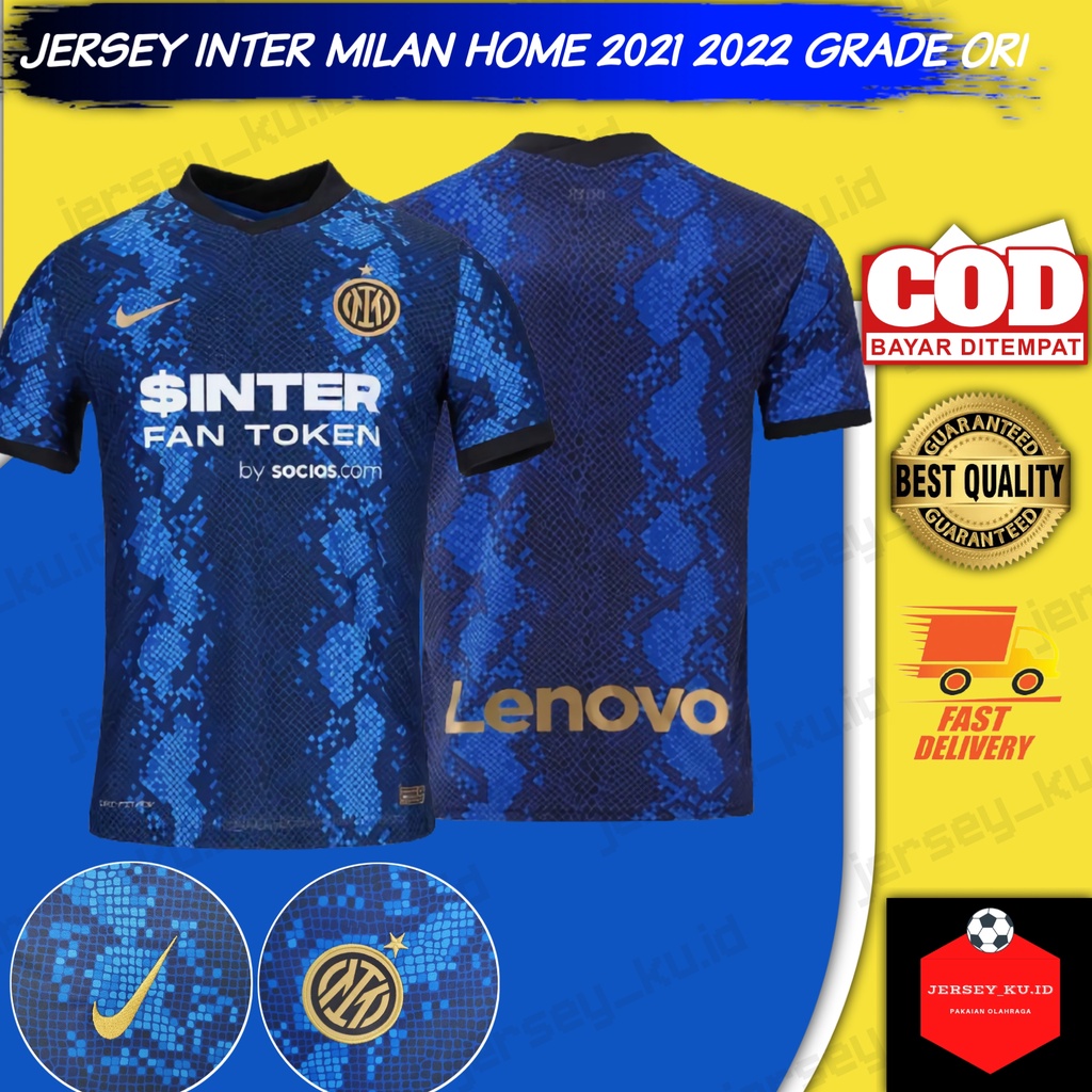 Jersey Inter Milan 2021 2022 Grade Ori Home / Baju Inter Milan Home 2021 2022 GO