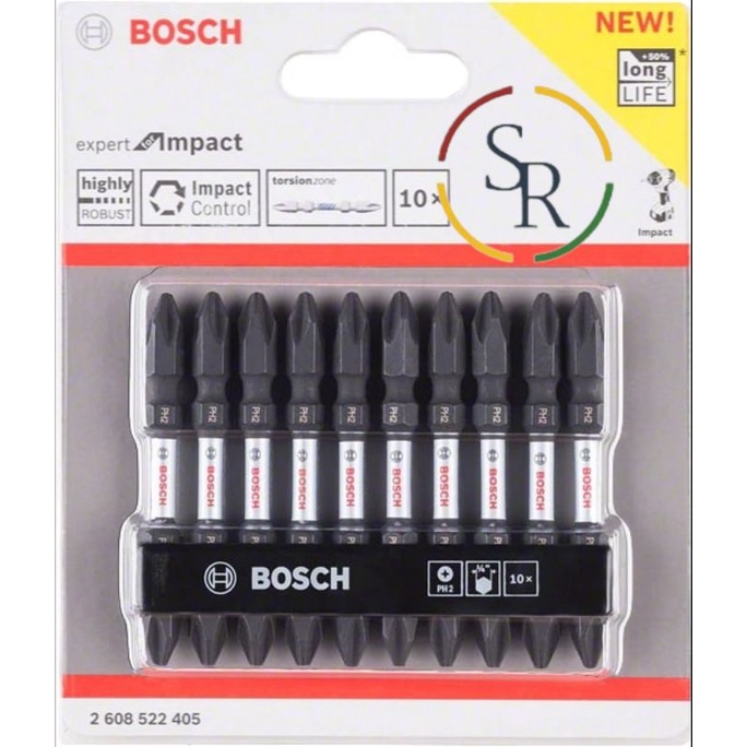 Bosch Mata Obeng Bor / Screwdriver Impact Bit PH2 x 65mm Double Ended