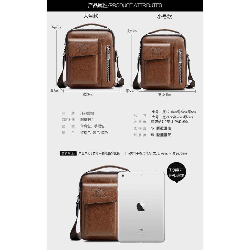 [ORIGINAL] Badenroo Tas Selempang Kulit Import Pria Casual Style Men's Leather Shoulder Bag