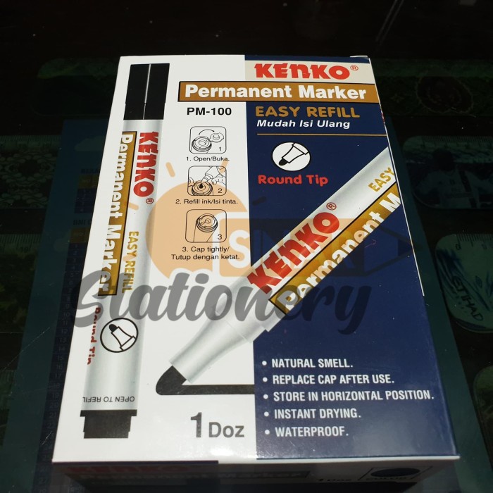 

Jual Spidol Permanent Pm100 Kenko Hitam 1Pak Isi 12Pc Hemat