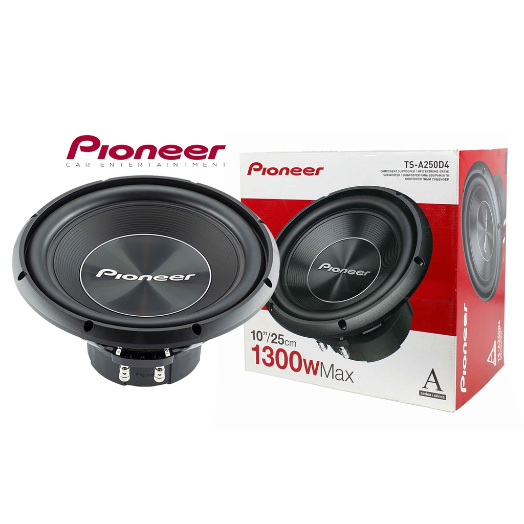 Pioneer TS-A250D4 Subwoofer 10 inch Double Voice Coils Max 1300 Watts