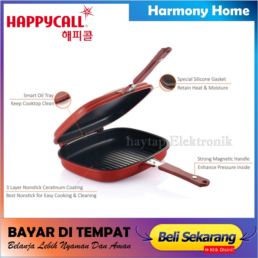 Happy Call Korean Double Side Pan-panci Double Pan Jumbo Size- 32 Cm Happy Call 32cm Jumbo-Double Pan Korea