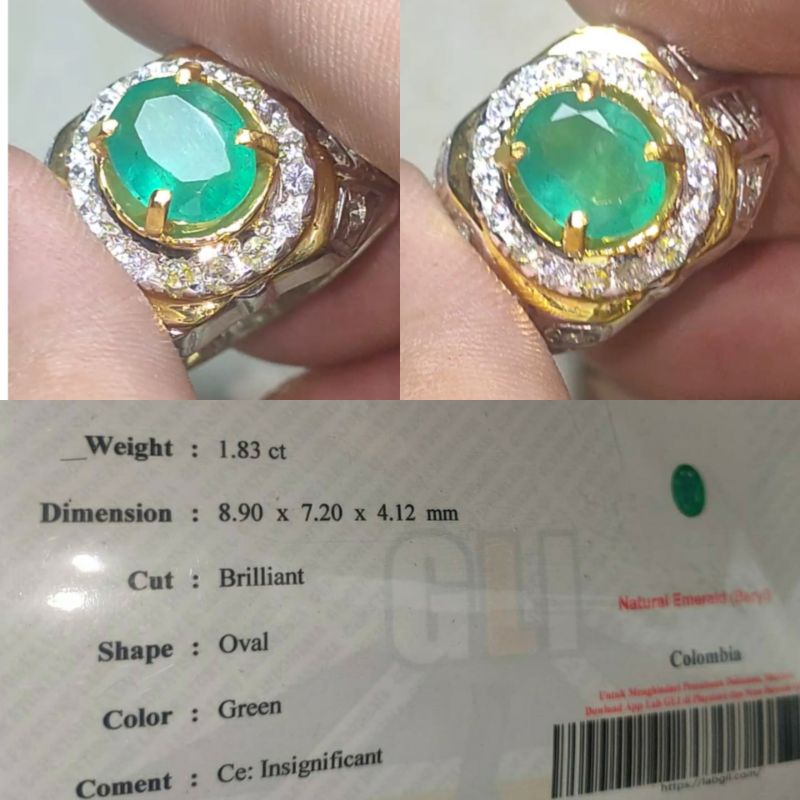 Natural Emerald Beryl est Colombia Ce- Insignificant