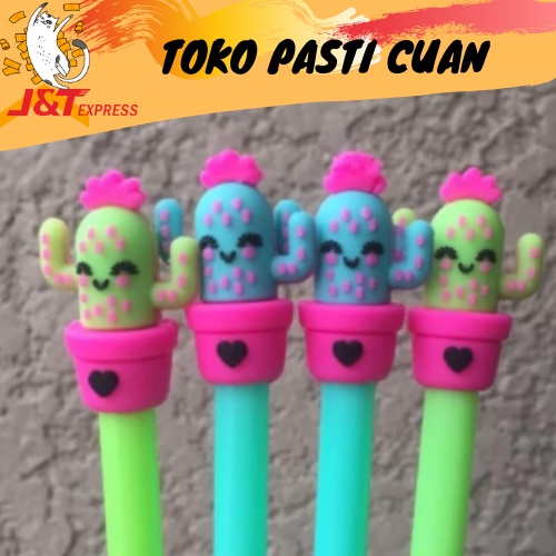 

pulpen gel karakter kaktus pen imut pen lucu pen fancy ready stock COD