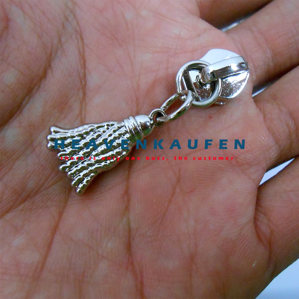 Kepala Resleting/Kepala Zipper No 5 Model Rumbai Nikel Silver