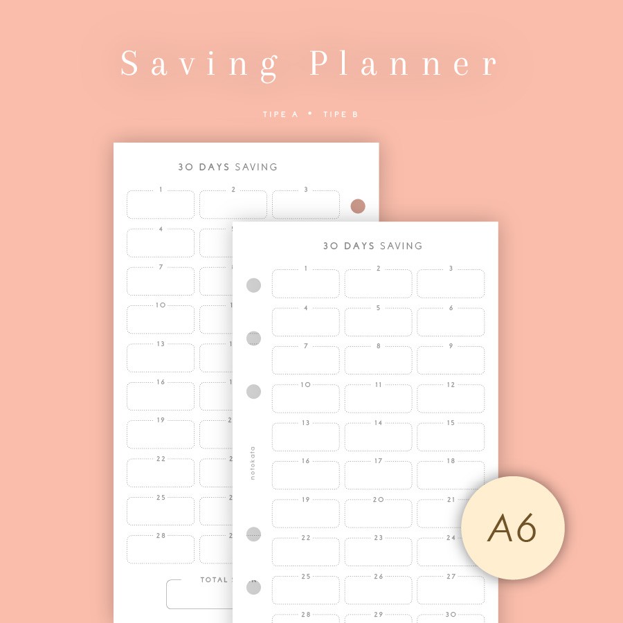 

A6 - Loose Leaf Saving Planner by Notokata - 3011