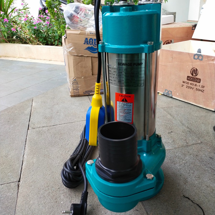 MAXPUMP WQD40-6-1.5AF POMPA CELUP AIR KOTOR SEWAGE PUMP MESIN POMPA AIR CELUP 3INCH 2HP AUTO OTOMATIS WATER PUMP