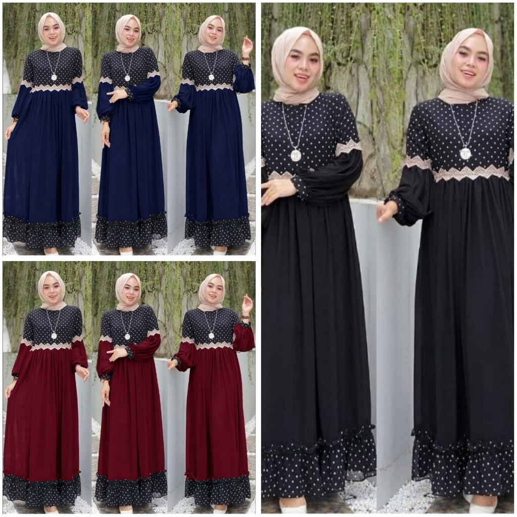 DRESS MELATI ONDE FASHION PAKAIAN WANITA GAMIS MAXY EDHM