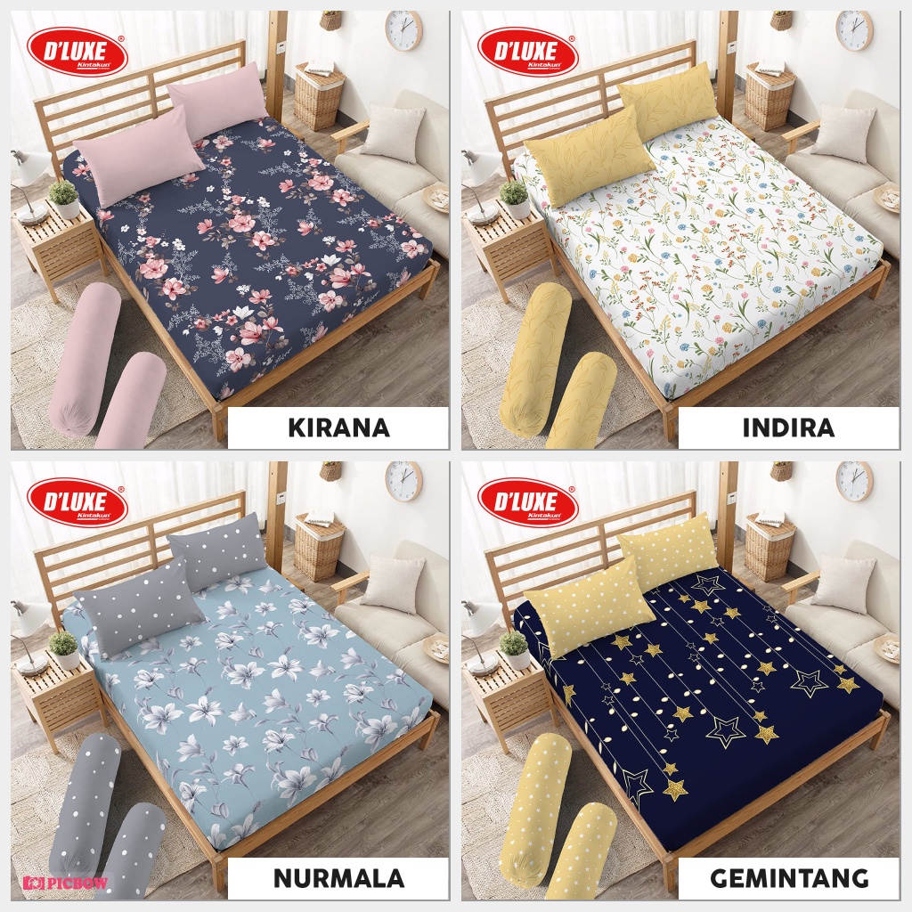 Sprei Kintakun D'luxe Uk. 180 x 200 Bantal 4 Tinggi 20cm