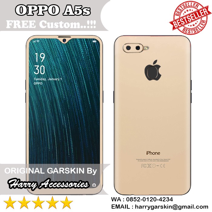 Original Garskin Oppo A5s Motif Iphone Free Custom Gambar Shopee Indonesia