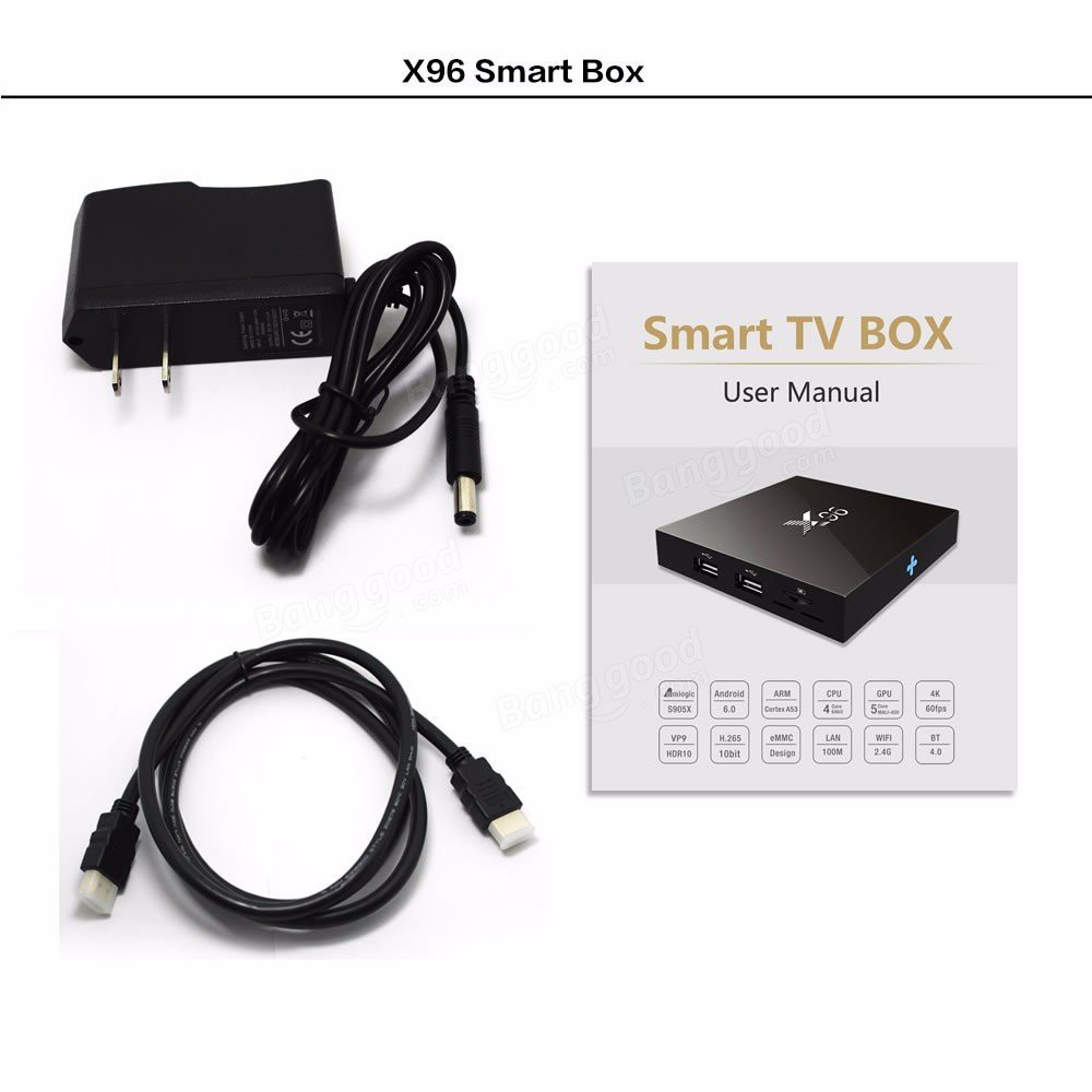 Android TV Box X96 4K RAM 2GB ROM 16GB-S905X 4Core Amlogic Android 6.0