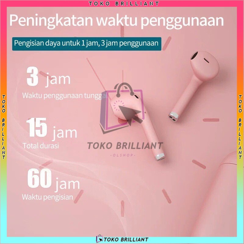 [Bisa Sitem COD] Macaron HEADSET BLUETOOTH DENGAN KOTAK PENYIMPANAN &amp; Lanyard headphone Headset i12 TWS | i12