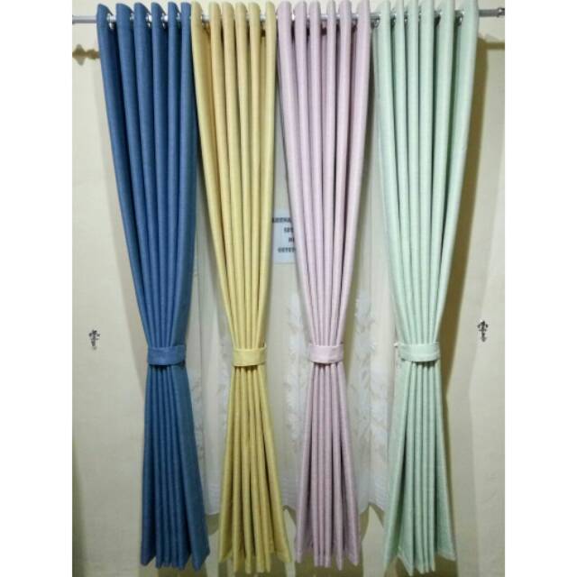 Gorden blackout polos warna pink biru kuning hijau mint