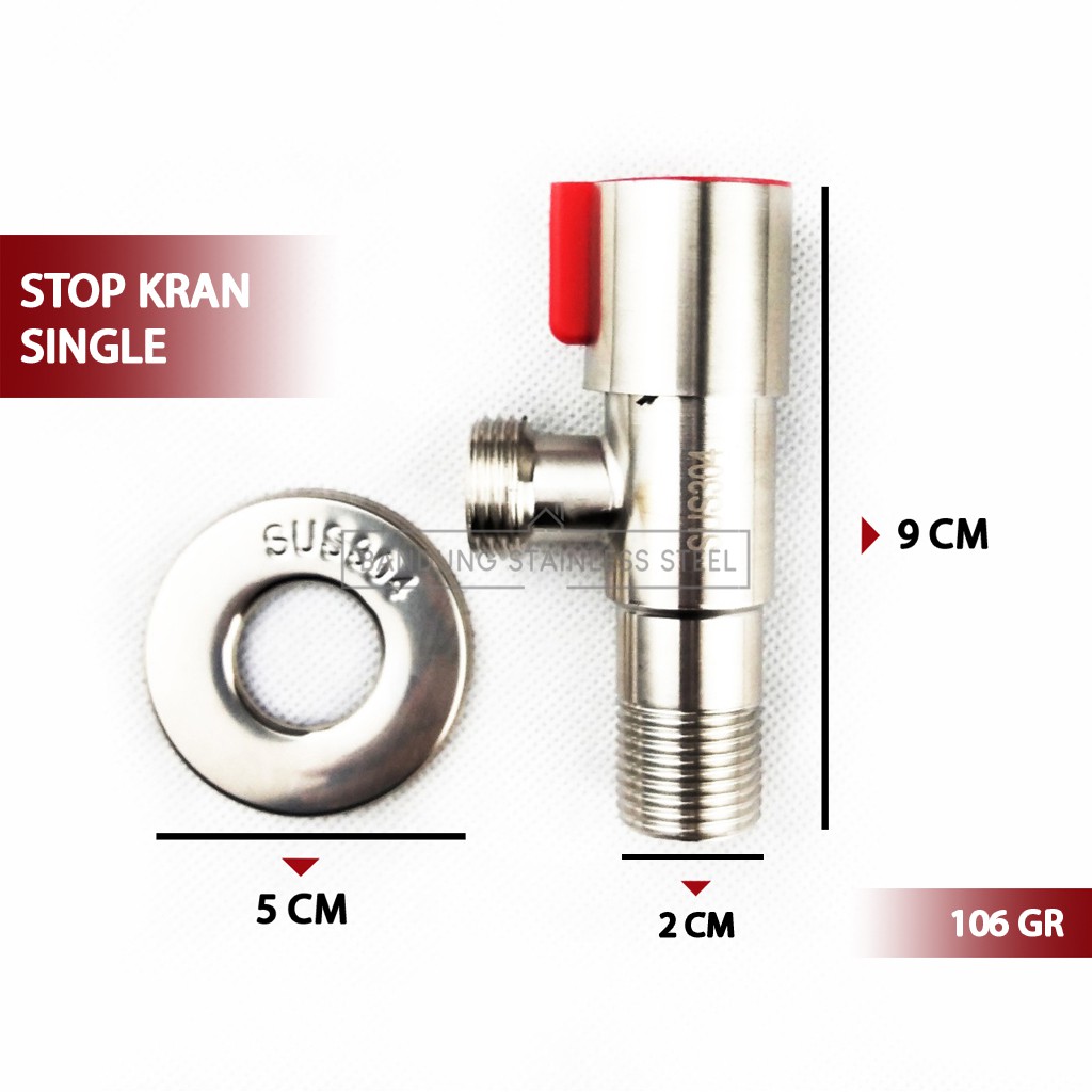 STOP KRAN SINGLE STAINLESS ANTI KARAT