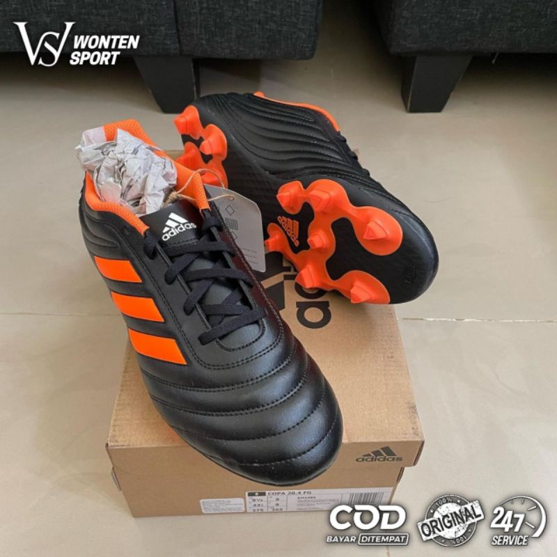 Sepatu Bola Adidas Copa 20.4 FG - Black Orange Original