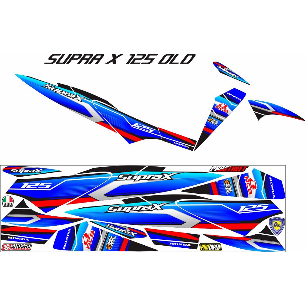 VARIASI LIS CUSTOM / COD STICKER VARIASI MOTOR HONDA SUPRA X 125 OLD STRIPING VARIASI/STICKER CUSTOM