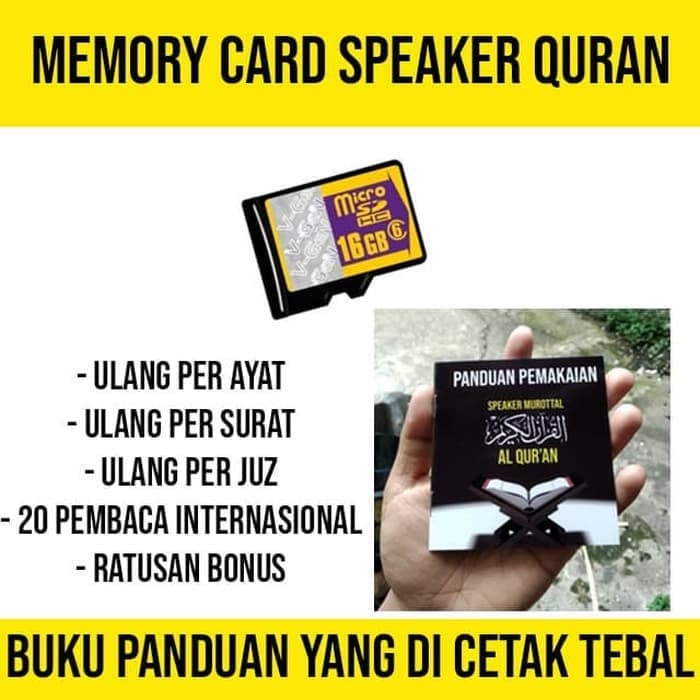 MEMORY CARD SPEAKER QURAN / MICRO SD AUDIO MUROTAL 30 JUZ TERLENGKAP