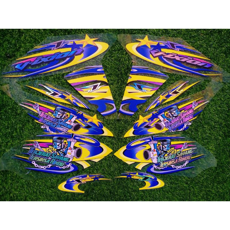 STRIPING VIXION NVA TRANSPARAN HOLOGRAM  COSTUM PISTON TERBARU