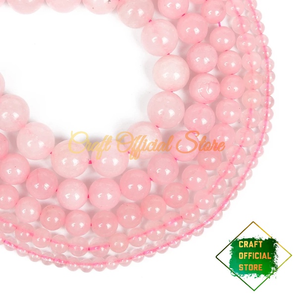 Bahan Gelang Batu Rose Quart 6/8/10mm Bahan Craft dan DIY