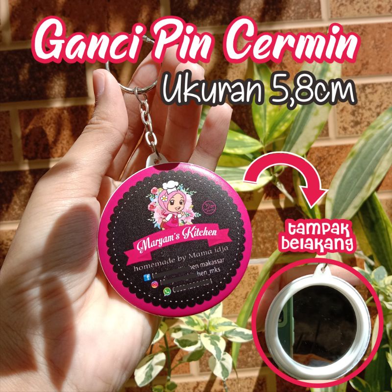 

Ganci Pin Cermin 5,8cm | Gantungan Kunci Pin Murah