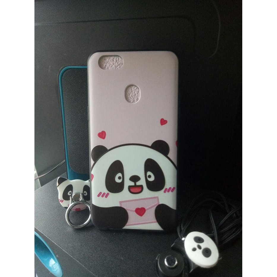 CASE TALI 3in1 OPPO F5 KARAKTER FREE TALI DAN RING MOTIF CASE F5+
