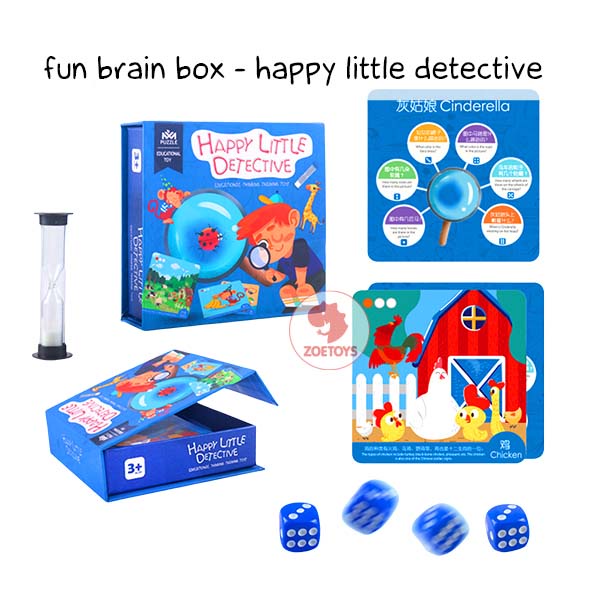 Zoetoys Fun Brain Box - Happy Little Detective | Permainan Mengasah Ingatan Otak Play and Learn Thinking Training Flashcard Toy For Kids | Mainan Edukasi Anak