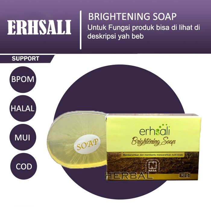 Erhsali Brightening Soap Pencerah Wajah Pembersih Muka Penghilang Bekas Jerawat