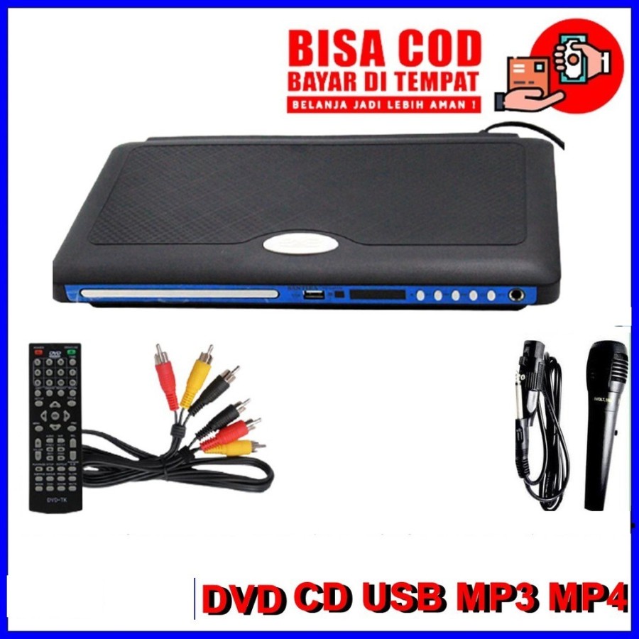 Rinrei DVD Player 533D - Hitam Free Microphone Kabel karaoke