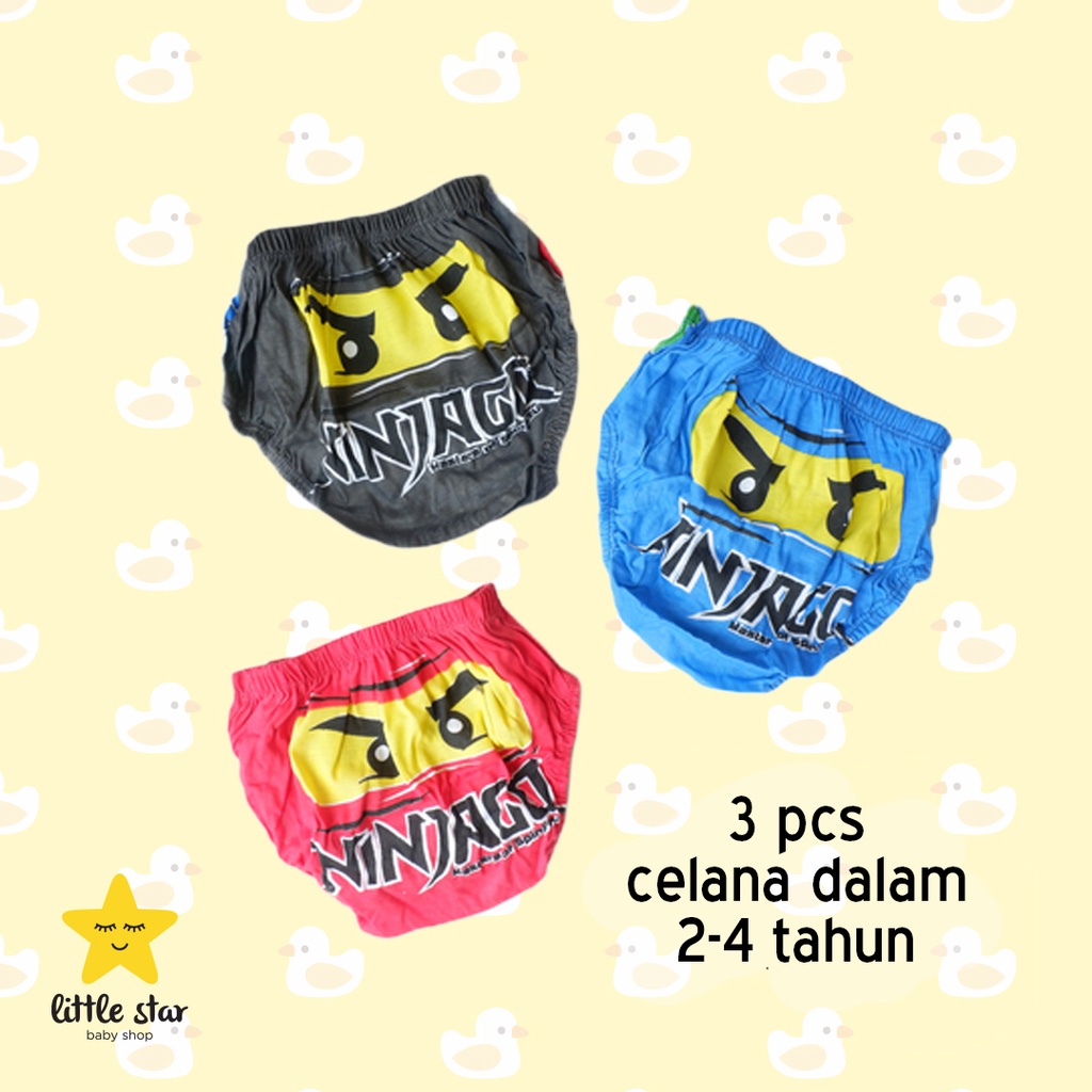 ISI 3 PCS Celana Dalam Anak Laki-Laki  | Kid Boy Underwear Ninja | Celdam Anak Cowok