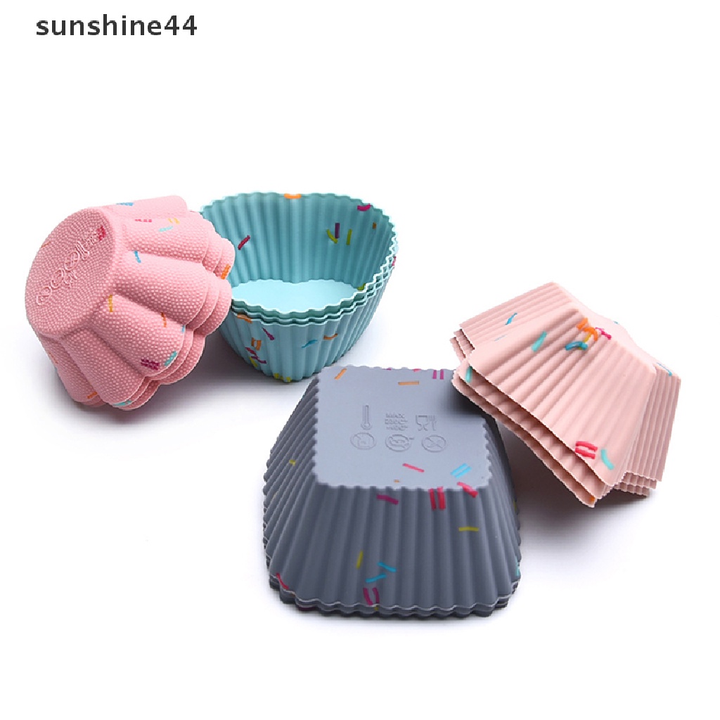 Sunshine 12pcs Cetakan Kue Muffin / Cupcake DIY Bahan Silikon