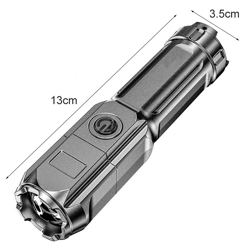 [3 Modes Ultra Bright Flashlight  With Charge Cable][USB RechargeableABS Focusing Led Flash Light ]