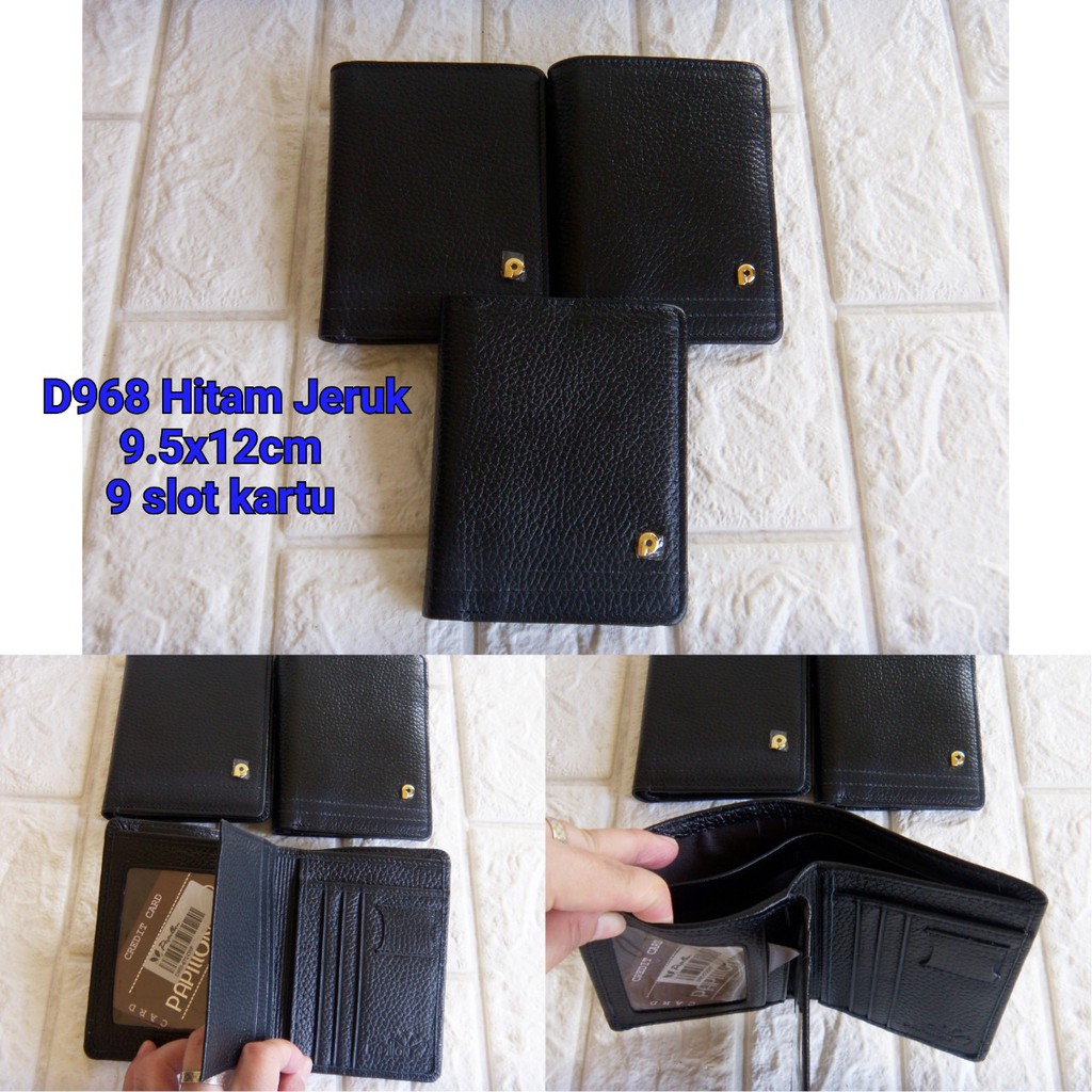 Dompet Papillon Original D968 Hitam Cowok Pria