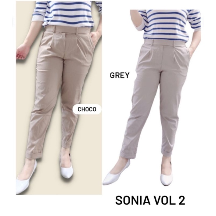 celana kerja wanita/Sonia pants(bahan katun import)muat sampe 75kg