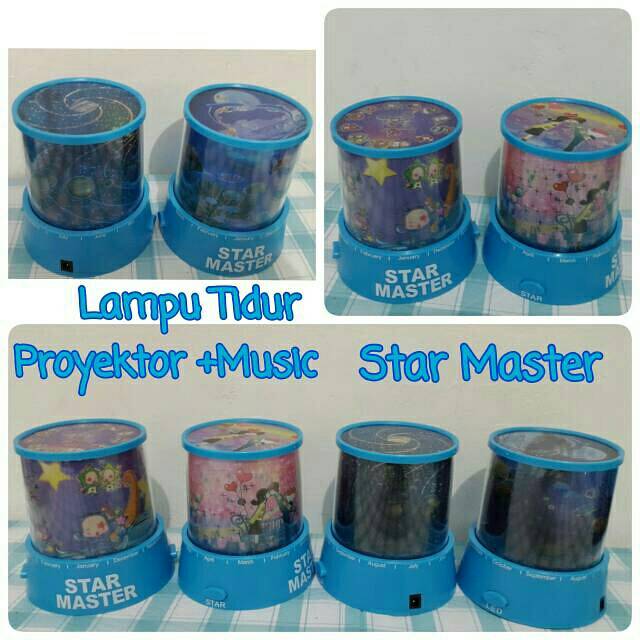 Lampu Proyektor Star Master Music Karakter Doraemon, Bulan Bintang, Planet, Ikan, Hello Kitty, Love