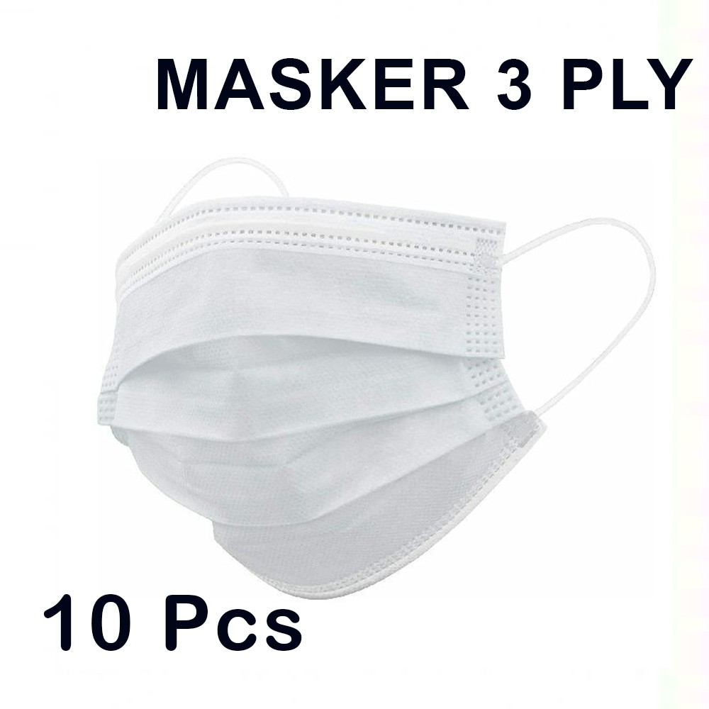 MASKER KESEHATAN PELINDUNG DARI DEBU DAN VIRUS WARNA PUTIH 10PCS