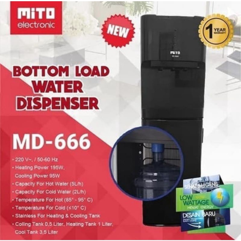 DISPENSER MITO MD666 GALON BAWAH - DISPENSER BOTTOM LOADING - MITO GALON BAWAH - DISPENSER MITO GALO