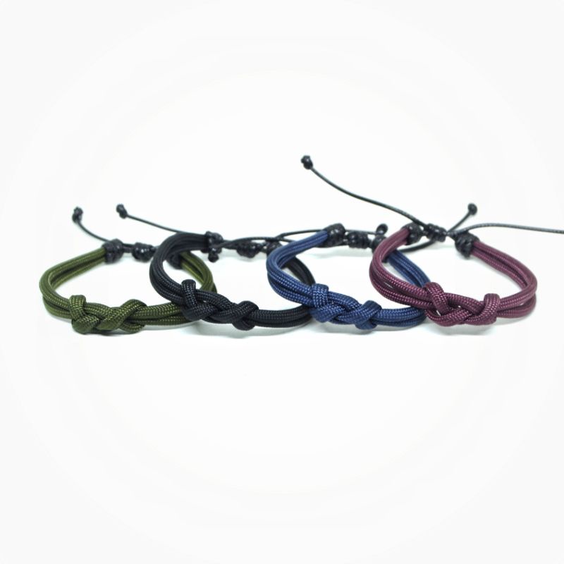 Gelang Pria Wanita Unisex Tali Paracord 4mm Infinity Adjustable