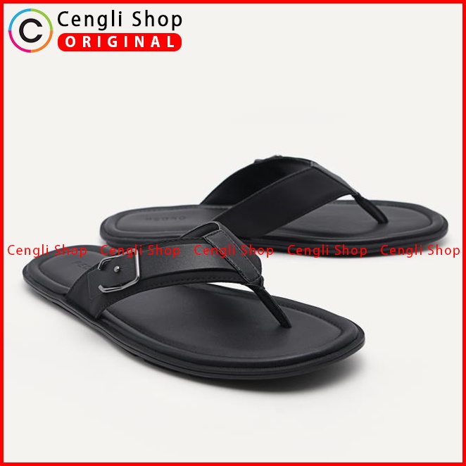 SANDAL JEPIT PEDRO PRIA ORIGINAL CASUAL BRANDED ASLI HITAM PM094