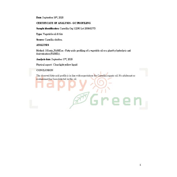 Happy Green Camellia Seed Oil - Minyak Tsubaki Cosmetic Grade