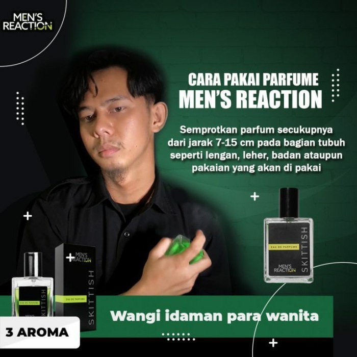 Parfum Men's Reaction Skittish Parfume Pria Dengan 3 Aroma Sekaligus